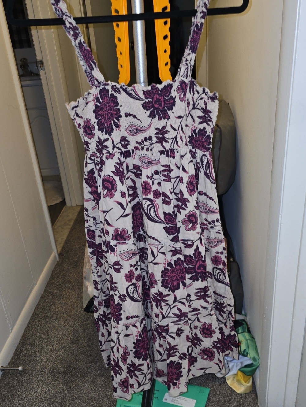Fire Los Angeles White and Purple Floral Sundress